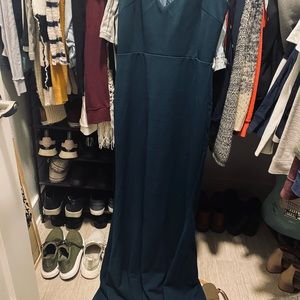 Forest green maxi fitted dress